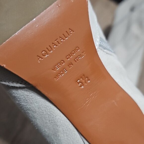 Aquatalia Italy Pointed Toe Ankle Zip Heels Size 5.5 - Picture 8 of 11